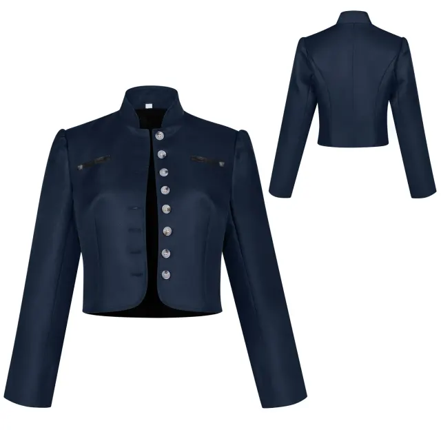 Eine Damenjacke im bayerischen Oktoberfest-Stil aus der auf Lager verfügbaren Option „Oktoberfest-Damenjacke 2“, geeignet für festliche Partys und Cosplay.