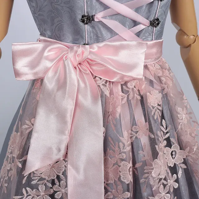 Damen-Oktoberfest-Dirndl mit Vintage-Spitze und Schnür-Mieder Detail 2