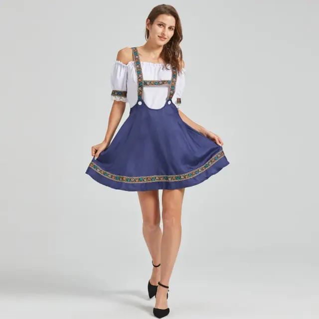 Women's Oktoberfest Lace Maid Dress Set, Color-Block Styles detail 1