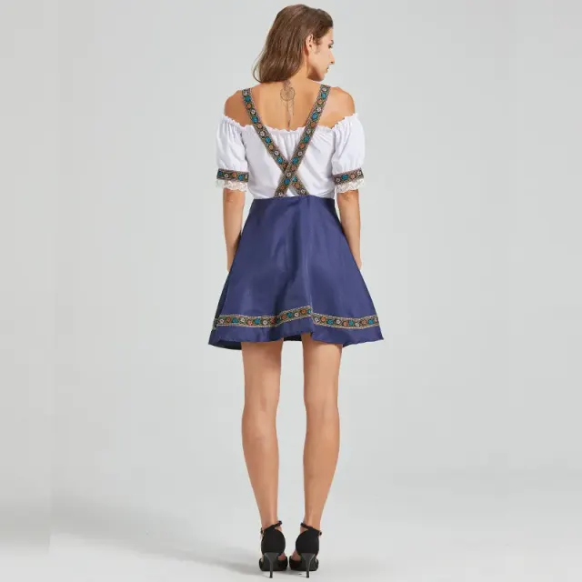 Women's Oktoberfest Lace Maid Dress Set, Color-Block Styles detail 2