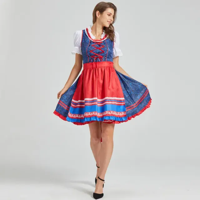 Women's Oktoberfest Lace Maid Dress Set, Color-Block Styles detail 3