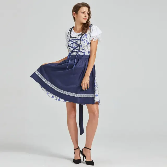 Women's Oktoberfest Lace Maid Dress Set, Color-Block Styles detail 5