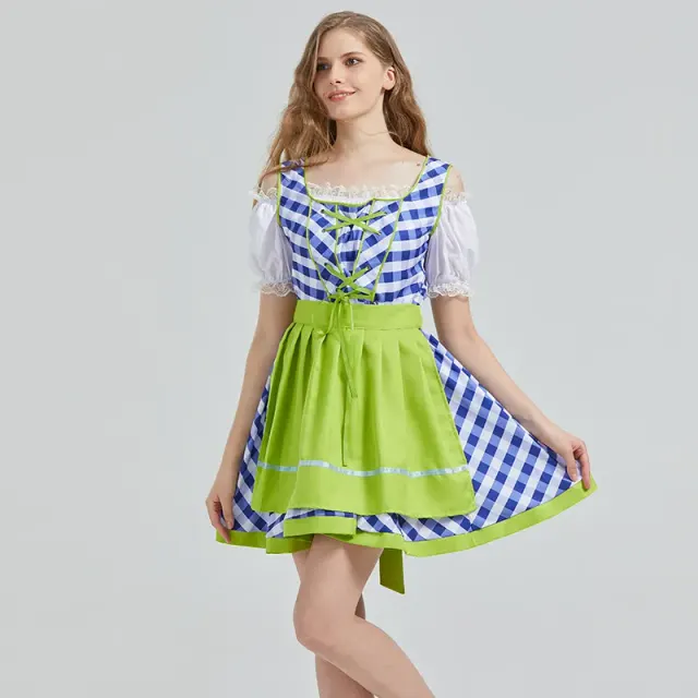 Women's Oktoberfest Lace Maid Dress Set, Color-Block Styles detail 7