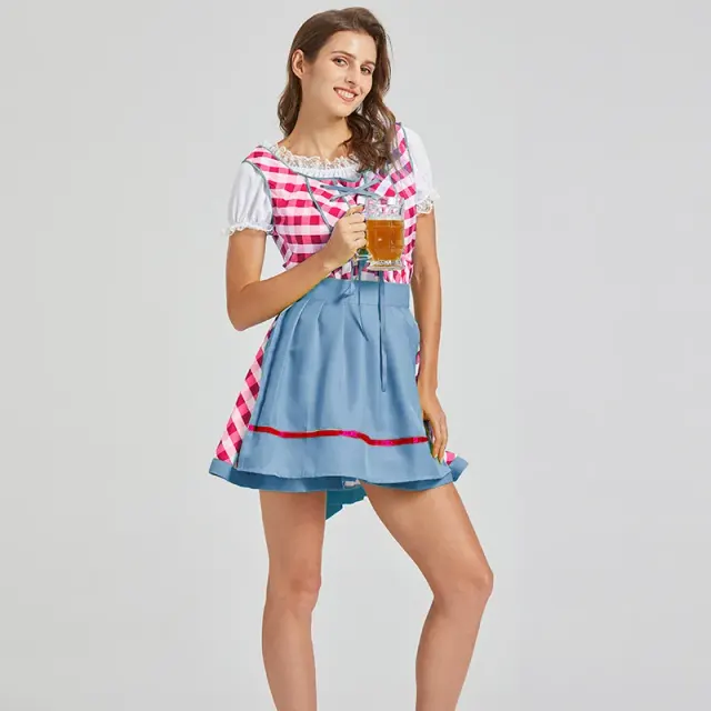 Women's Oktoberfest Lace Maid Dress Set, Color-Block Styles detail 9
