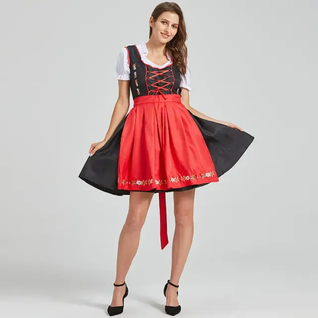 Women's Oktoberfest Lace Maid Dress Set, Color-Block Styles detail 11