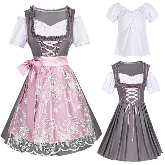 Women's Oktoberfest Lace Maid Dress Set, Color-Block Styles detail 15