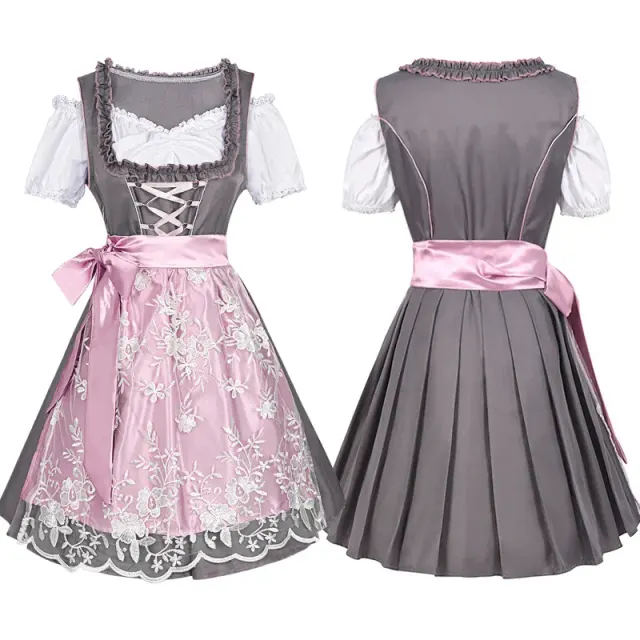 Women's Oktoberfest Lace Maid Dress Set, Color-Block Styles detail 16