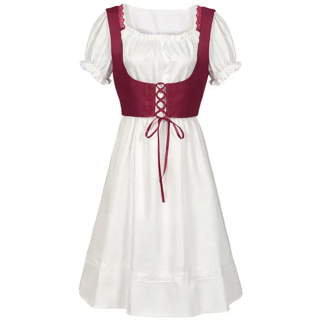 Women's Plus Size Steampunk Gothic Victorian Ruffled Dress detail 1