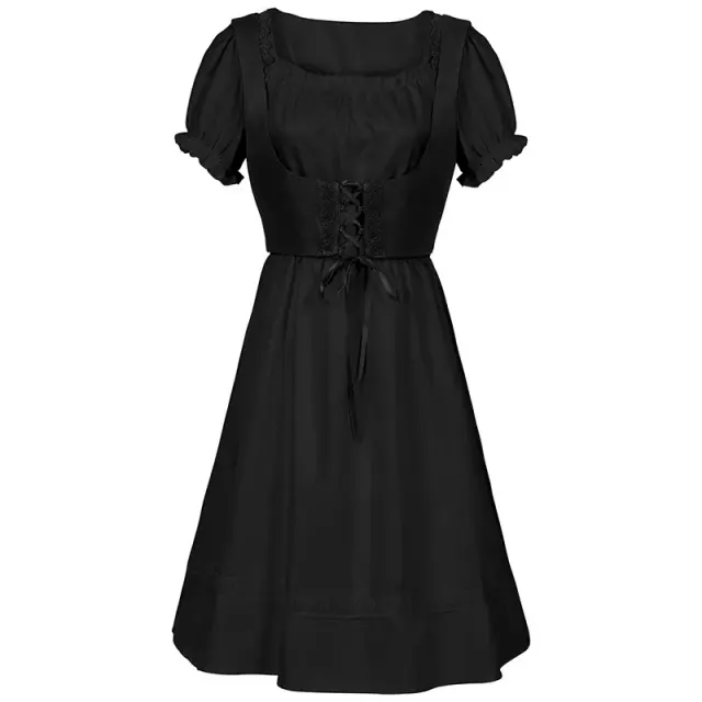 Women's Plus Size Steampunk Gothic Victorian Ruffled Dress detail 9
