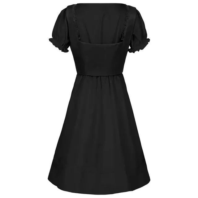 Women's Plus Size Steampunk Gothic Victorian Ruffled Dress detail 10