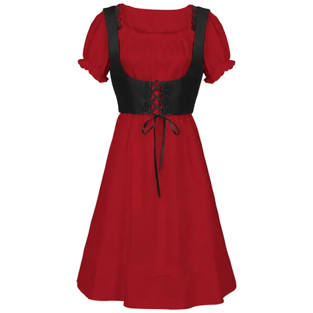 Women's Plus Size Steampunk Gothic Victorian Ruffled Dress detail 11