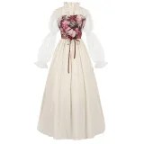 Hofkleid mit Korsett - Aprikose