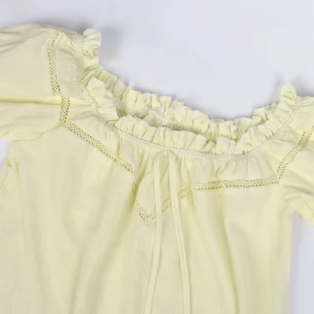 Women's Renaissance Off-Shoulder Puff Sleeve Loose Summer Blouse detail 5