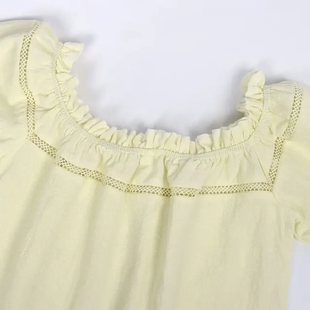 Women's Renaissance Off-Shoulder Puff Sleeve Loose Summer Blouse detail 6