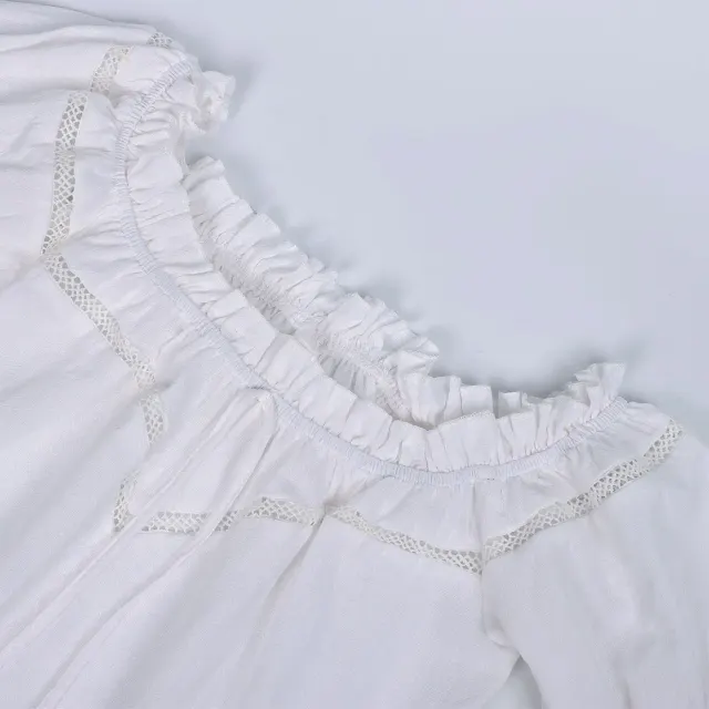 Women's Renaissance Off-Shoulder Puff Sleeve Loose Summer Blouse detail 11