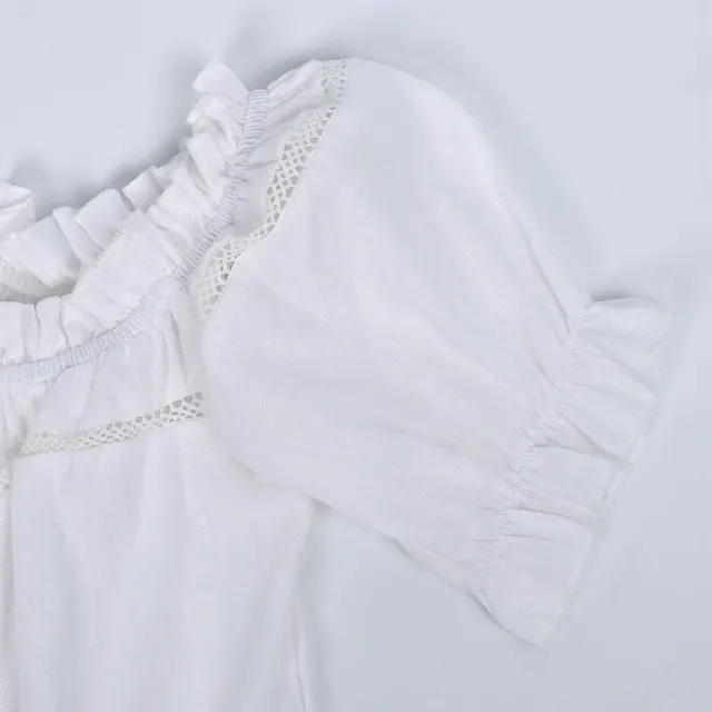 Women's Renaissance Off-Shoulder Puff Sleeve Loose Summer Blouse detail 12