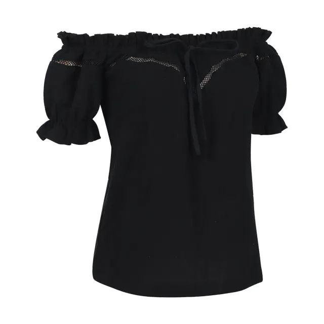Women's Renaissance Off-Shoulder Puff Sleeve Loose Summer Blouse detail 19