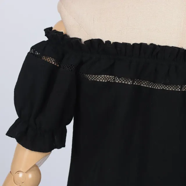 Women's Renaissance Off-Shoulder Puff Sleeve Loose Summer Blouse detail 23