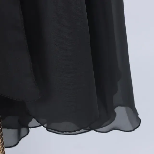 Women's Sheer Black Hooded Cape with Tie Closure detail 1