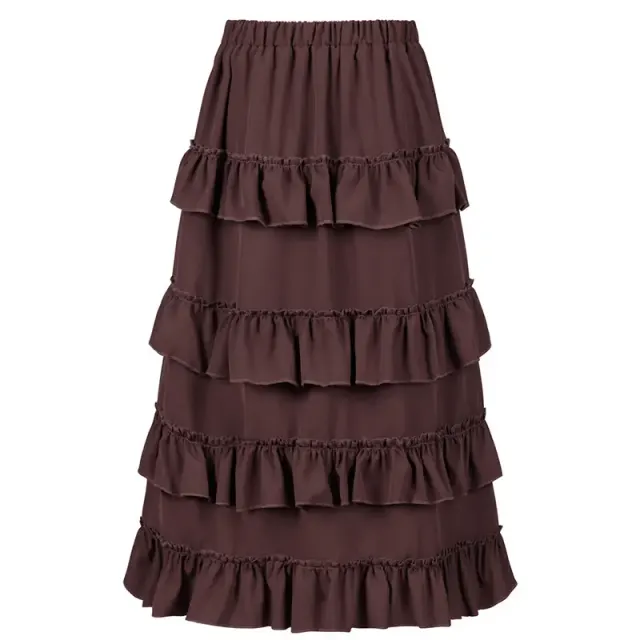 Women's Steampunk Gothic High-Low Drawstring Punk Skirt detail 4