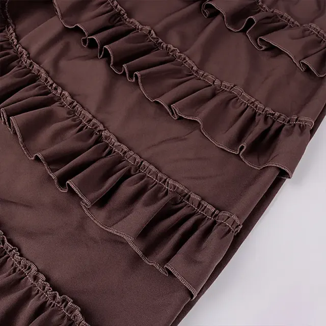 Women's Steampunk Gothic High-Low Drawstring Punk Skirt detail 9