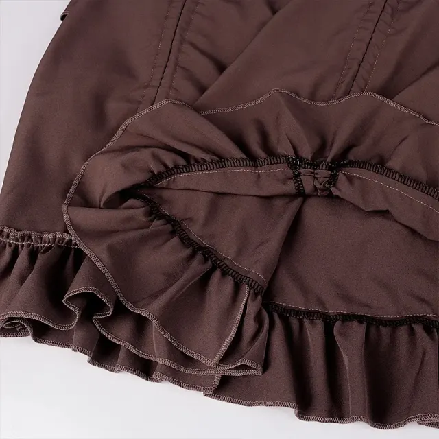 Women's Steampunk Gothic High-Low Drawstring Punk Skirt detail 10