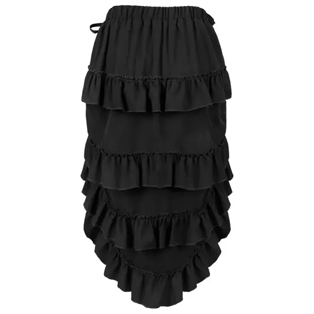 Women's Steampunk Gothic High-Low Drawstring Punk Skirt detail 13