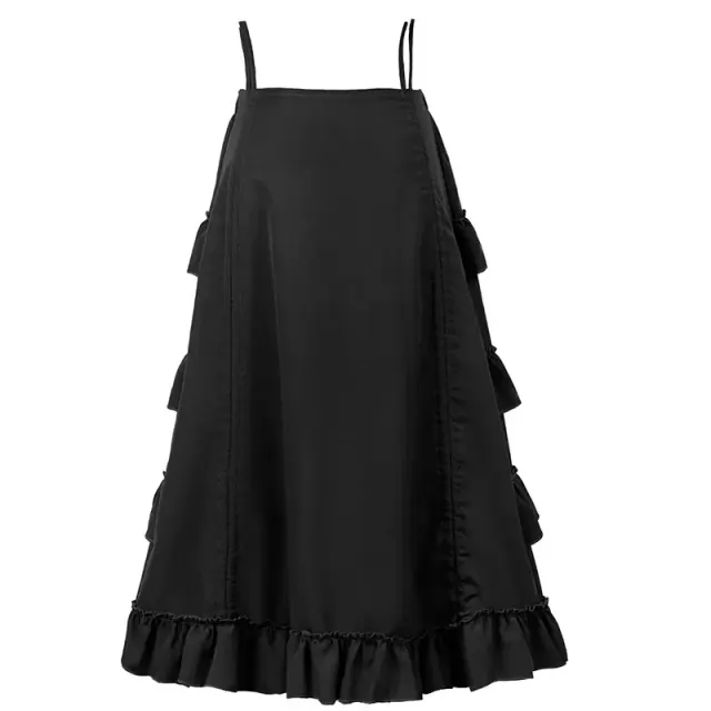 Women's Steampunk Gothic High-Low Drawstring Punk Skirt detail 14