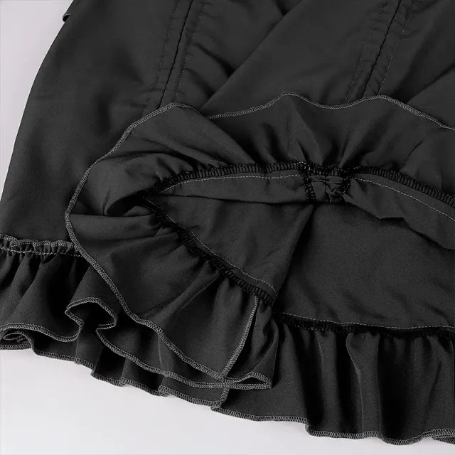 Women's Steampunk Gothic High-Low Drawstring Punk Skirt detail 21