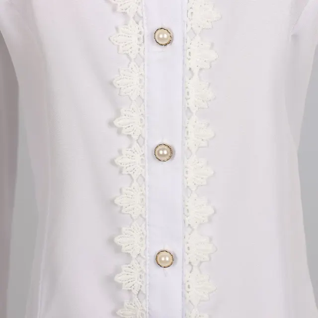 Women's Victorian Gothic Lace Embroidered Long-Sleeve Shirt detail 5