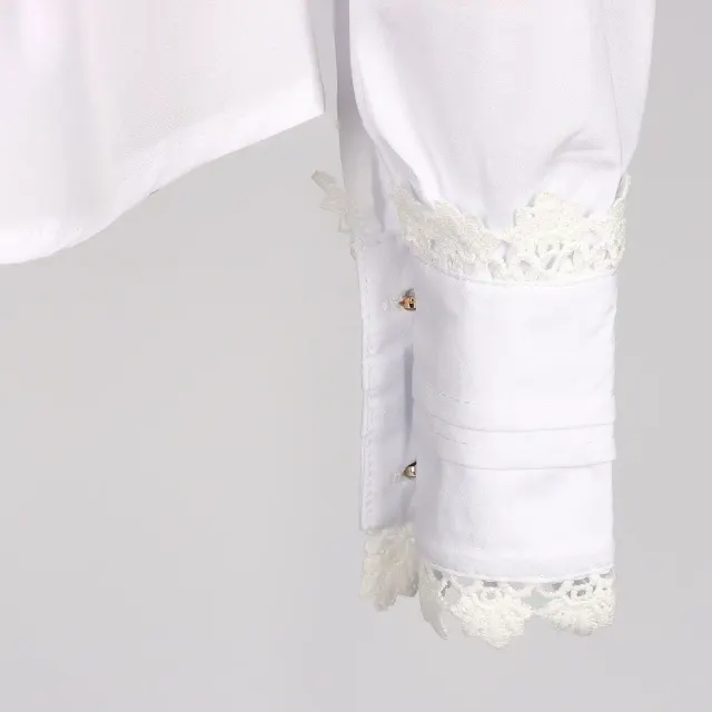 Women's Victorian Gothic Lace Embroidered Long-Sleeve Shirt detail 7