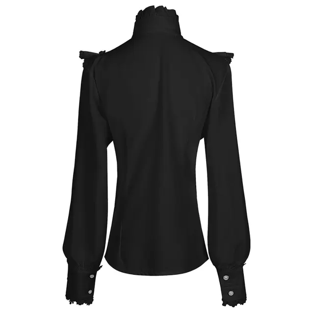 Women's Victorian Gothic Lace Embroidered Long-Sleeve Shirt detail 10