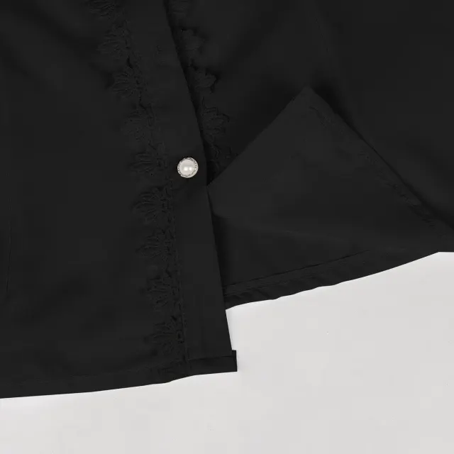 Women's Victorian Gothic Lace Embroidered Long-Sleeve Shirt detail 13