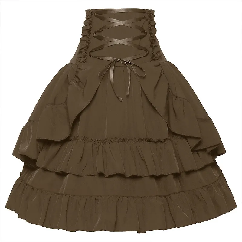 Women's Victorian Renaissance Layered High-Waist Court Skirt detail 15