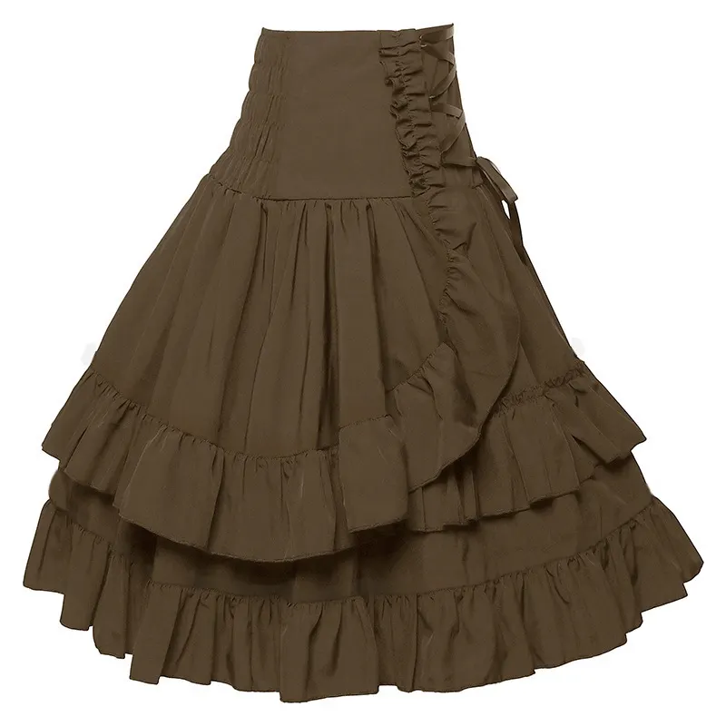 Women's Victorian Renaissance Layered High-Waist Court Skirt detail 16