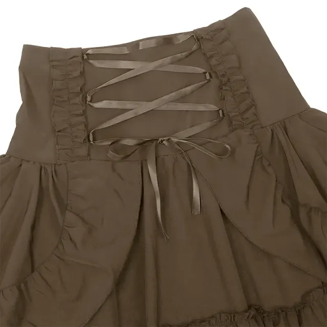 Mehrlagiger Damen-Hofrock mit hoher Taille im viktorianischen Renaissance-Stil Detail 18