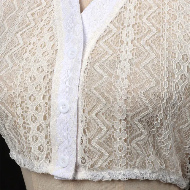 Women's White Lace Drawstring Oktoberfest Corset Top detail 1