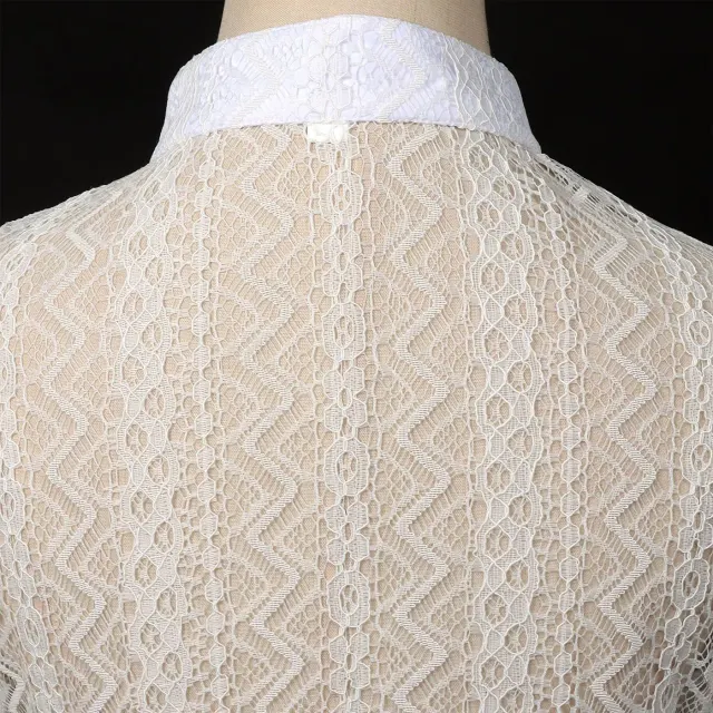 Women's White Lace Drawstring Oktoberfest Corset Top detail 2