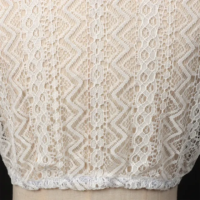 Women's White Lace Drawstring Oktoberfest Corset Top detail 3