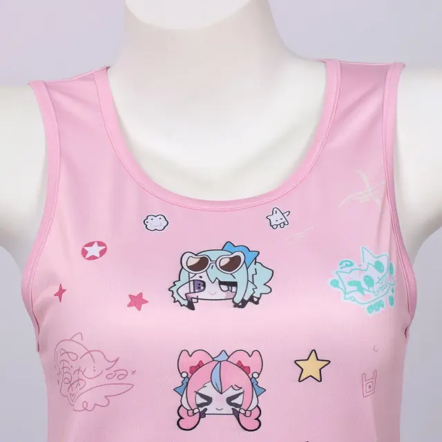 Zenless Zone Zero Qianxia Pink Print Cosplay Vest detail 6