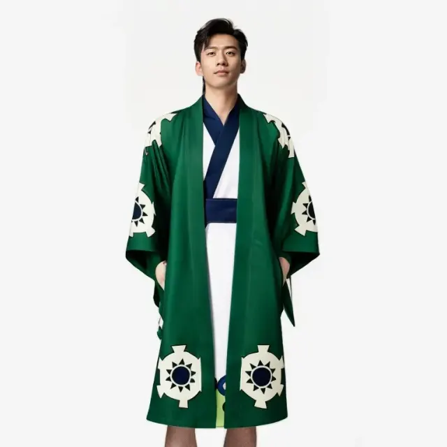 Zoro Juro Yukata Cosplay Costume Long-Sleeve Anime Kimono Set detail 1