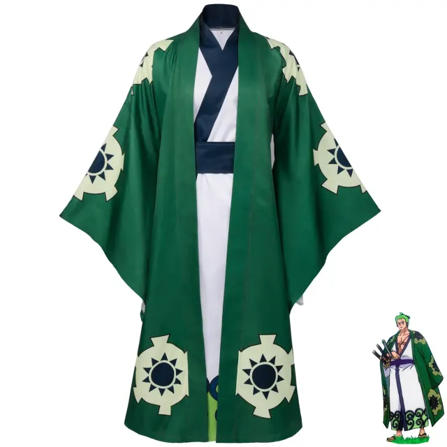 Zoro Juro Yukata Cosplay Costume Long-Sleeve Anime Kimono Set detail 4